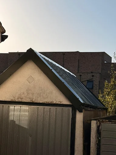 Completed new garage roof after asbestos cement removal